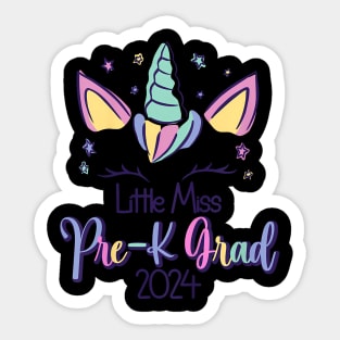 Kids Little Miss Pre K Grad Preschool Prek Graduation 2024 Sticker